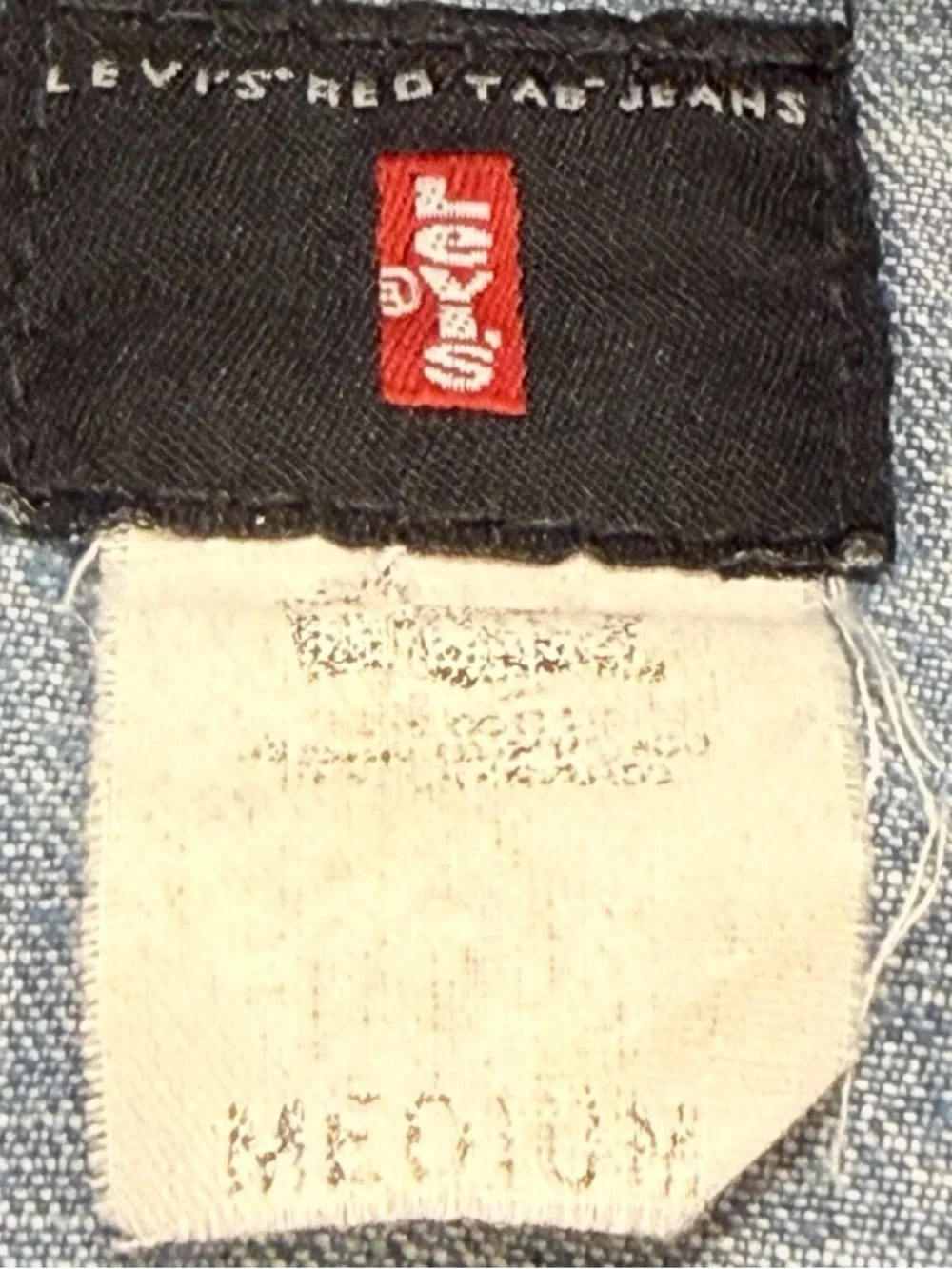 VTG Levis Red Tab Denim Chore Coat Jacket Womens M 90s Y2K Workwear Grandmacore - Picture 12 of 14